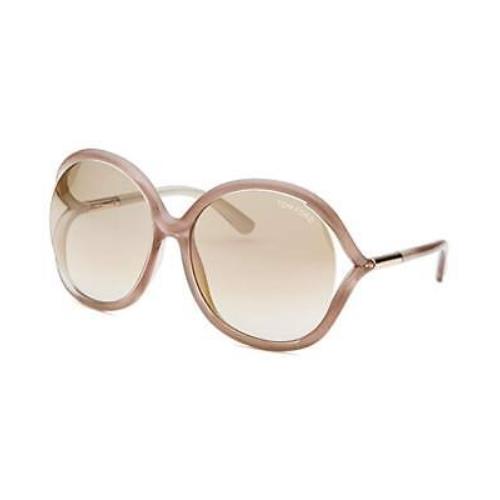 Tom Ford Rhi Sunglasses Beige Frame Gradient Brown Lens FT0252 33G 59-16 125