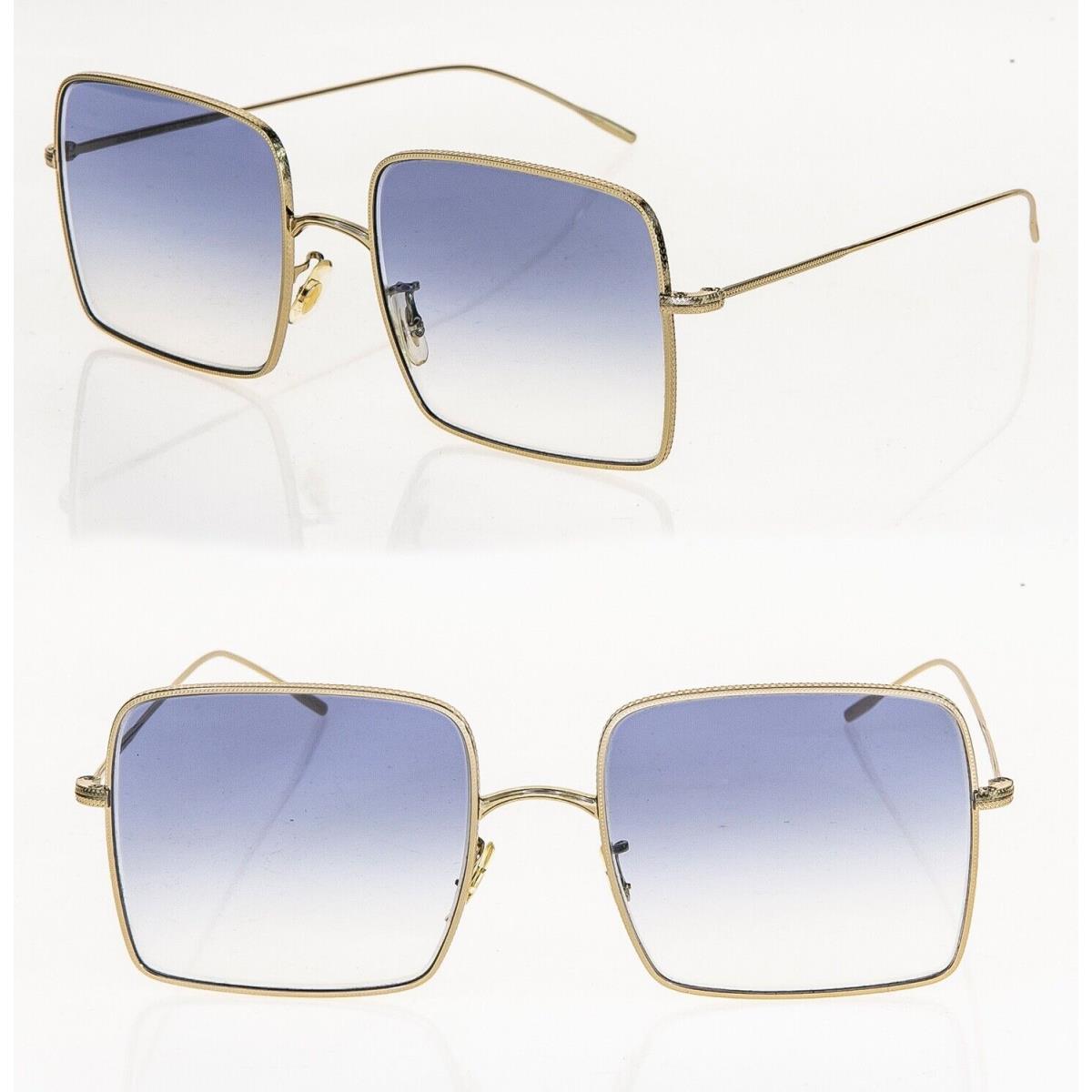 Oliver Peoples Rassine OV1236 Gold Blue Square Metal Filigree Sunglasses  1236 - Oliver Peoples sunglasses - 827934414891 | Fash Brands