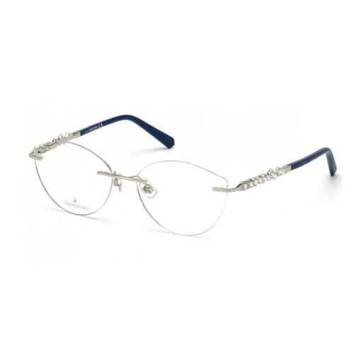 Swarovski Eyeglasses SK5346 016 Palladium Rimless Frames Rx-able 55MM