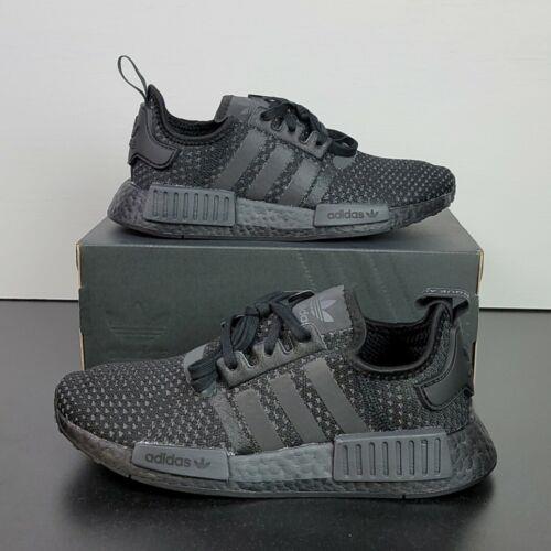 Adidas Originals NMD_R1 Shoes Women`s Size 6.5 or 5Y Black Athletic Sneakers