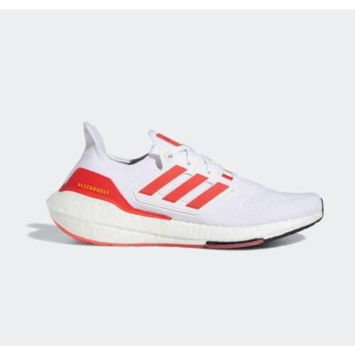 Adidas Ultraboost 22 Shoes Men s Size 10.5 White Red Athletic Running Sneakers