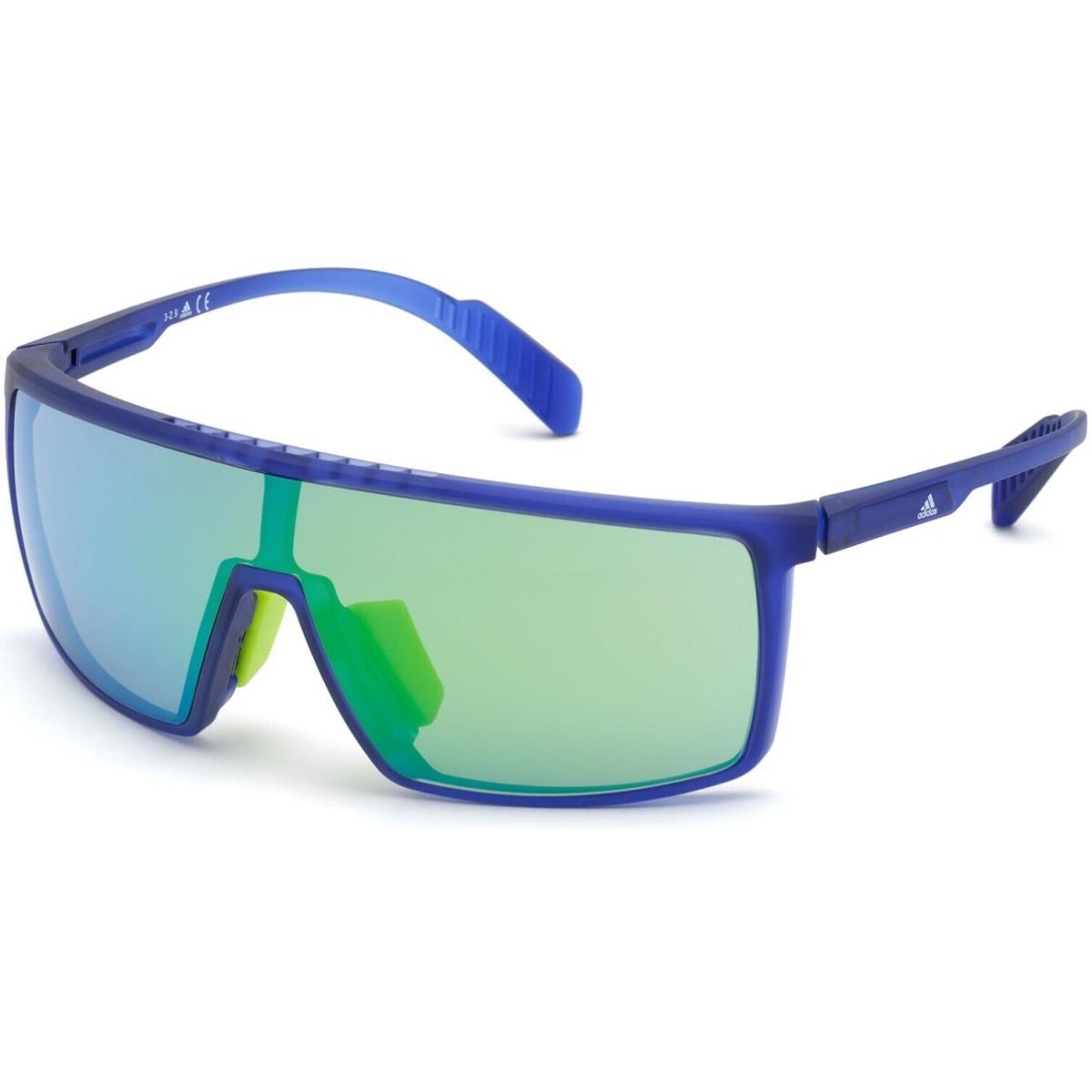 Adidas Sport SP0004 Matte Blue Green Mirror Lens 91Q Sunglasses