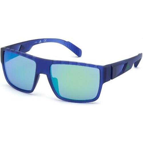 Adidas Sport SP0006 Matte Blue Smoke to Green Photocromatic 91Q Sunglasses