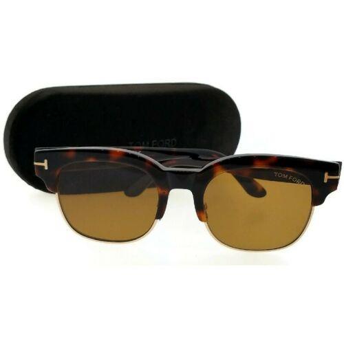 Tom Ford FT0597-56E-51 Unisex Square Tortoise Frame Brown Lens Sunglasses