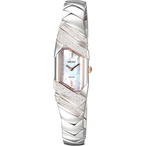 Seiko SUP332 Tressia 26 Diamonds Solar Mother of Pearl Dial Women`s Watch