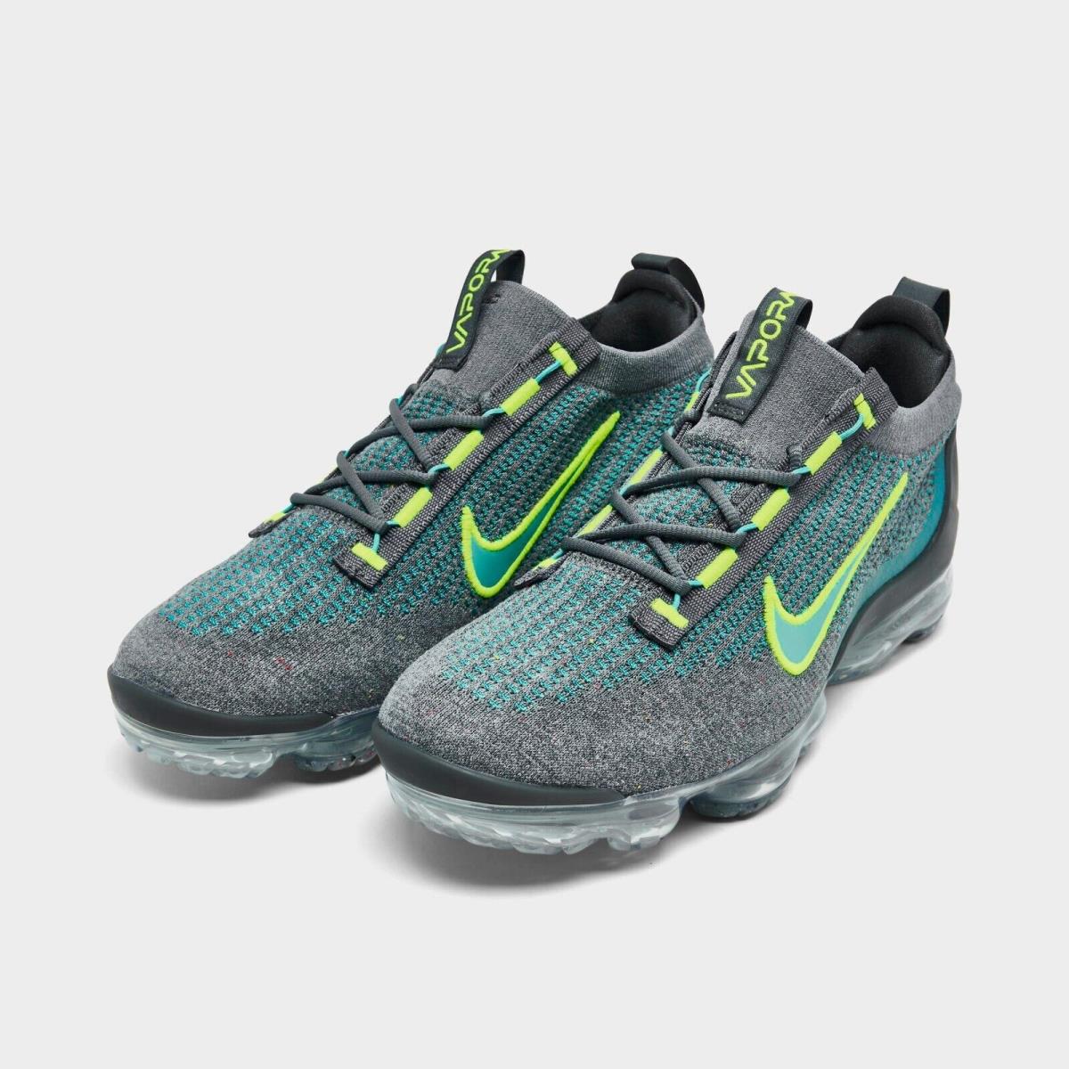 Nike Air Vapormax 2021 Flyknit Running Shoes Grey / Teal Sz 10 DM0025 001