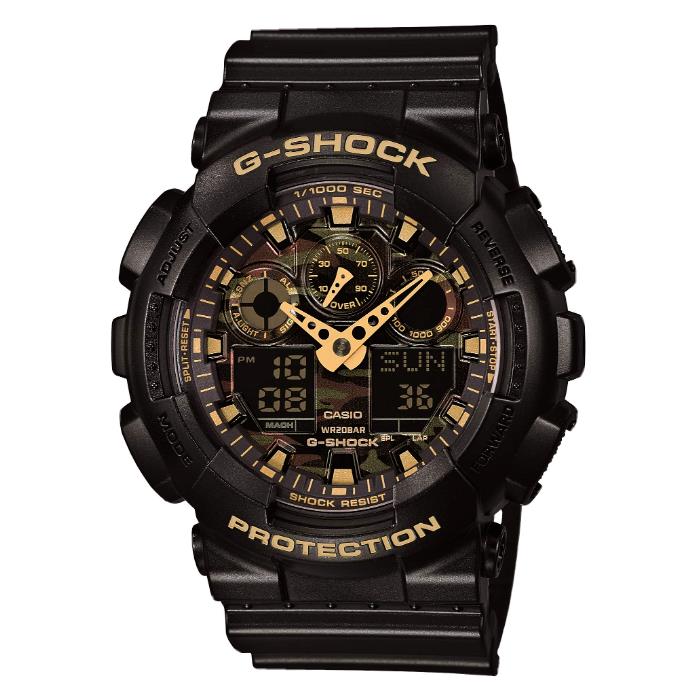 Casio G-shock Analog/digital Camo Dial Black Watch GA-100CF-1A9 / GA100CF-1A9