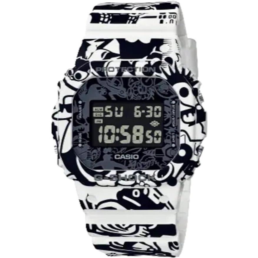 Casio G-shock Digital G-universe White/black Printed Characters Watch DW5600GU-7