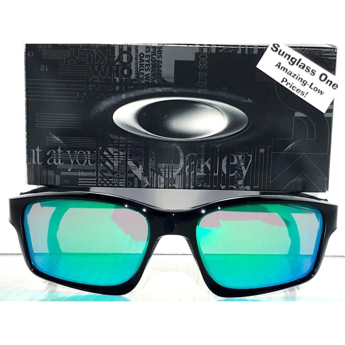 Oakley Chainlink Black Ink Polarized Galaxy Jade Lens Sunglass 9247-09 - Frame: Black, Lens: Green