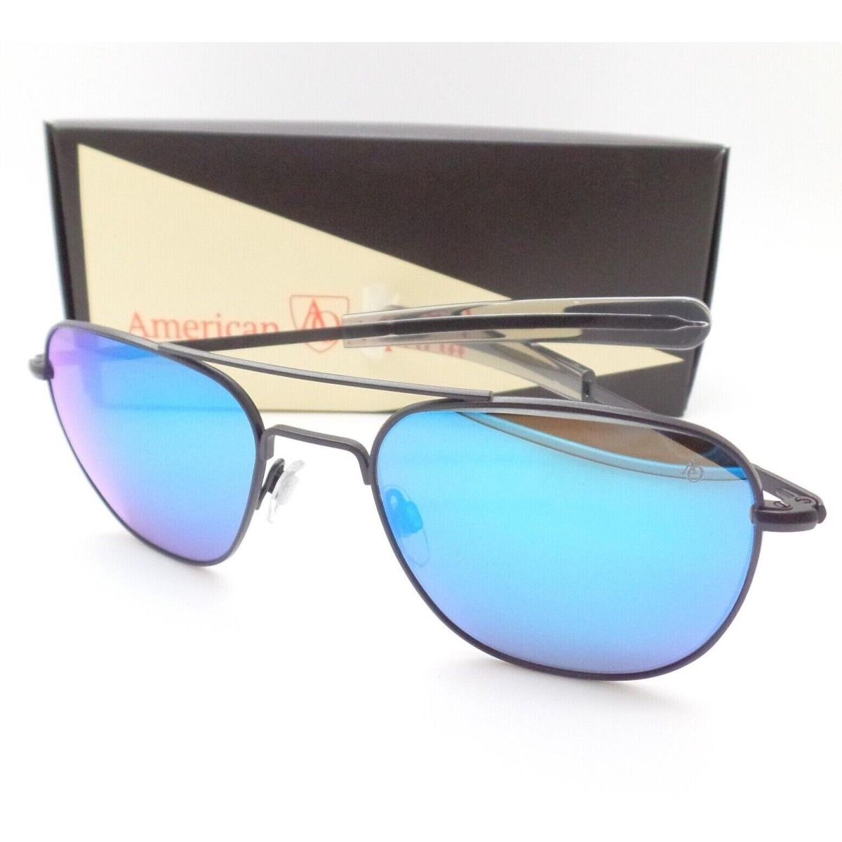 American Optical Original Pilot AO American Optical Pilot Black Blue Lens Option Sunglasses 52/20/140 Nylon