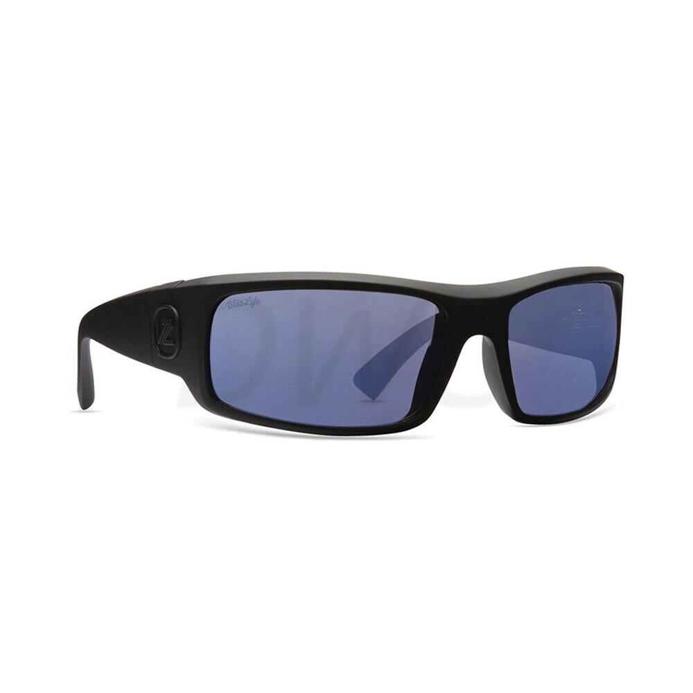 Von Zipper Kickstand Black Satin / Wildlife Blue Chrome Polarized Sunglasses