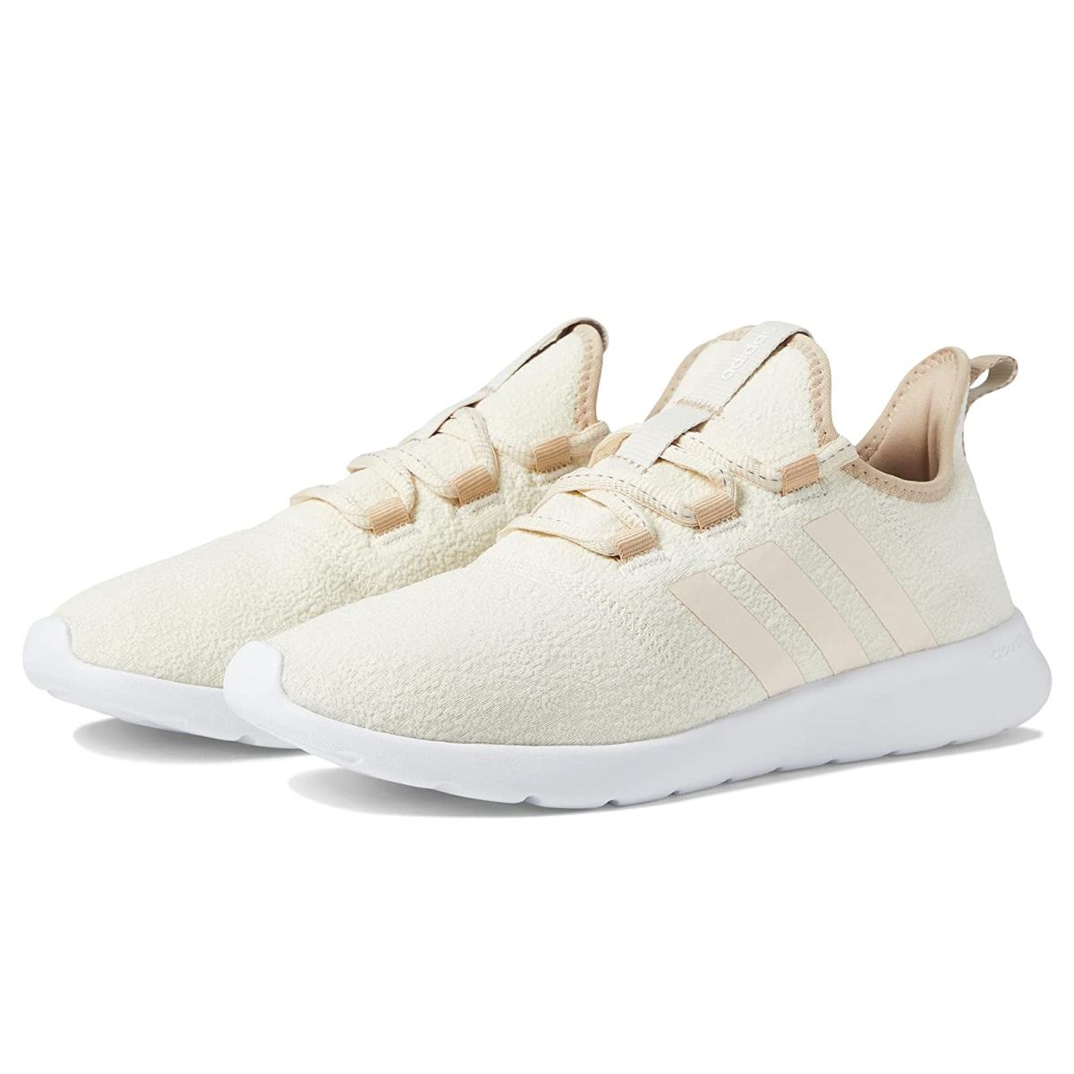 Woman`s Sneakers Athletic Shoes Adidas Running Cloudfoam Pure 2.0 Wonder White/Bliss Orange/Magic Beige