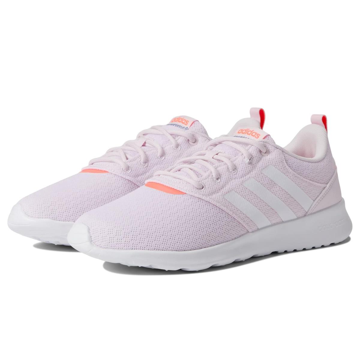 Woman`s Sneakers Athletic Shoes Adidas Running QT Racer 2.0 Almost Pink/White/Turbo