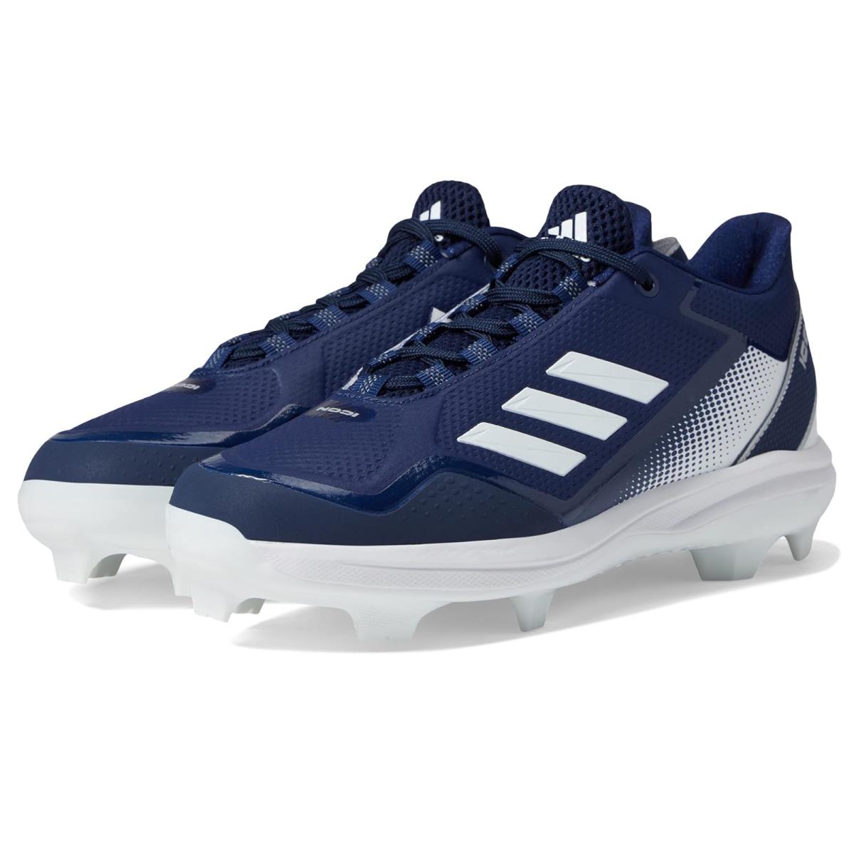 Man`s Sneakers Athletic Shoes Adidas Icon 7 Tpu Baseball Cleats Team Navy Blue/Silver Metallic/White