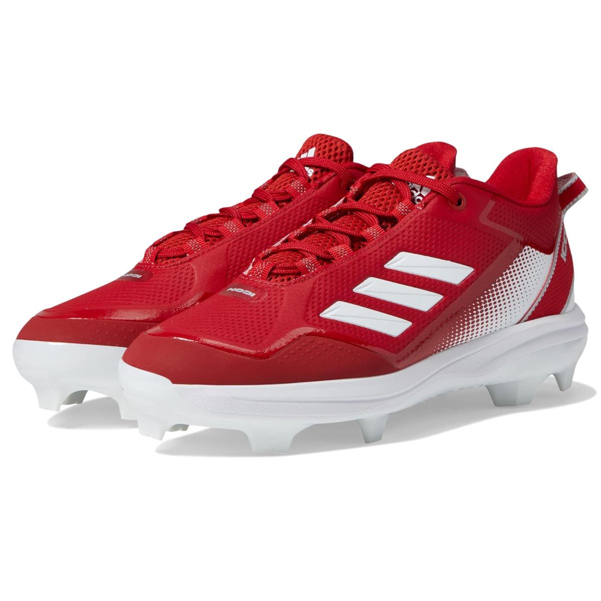 Man`s Sneakers Athletic Shoes Adidas Icon 7 Tpu Baseball Cleats Team Power Red/Silver Metallic/White