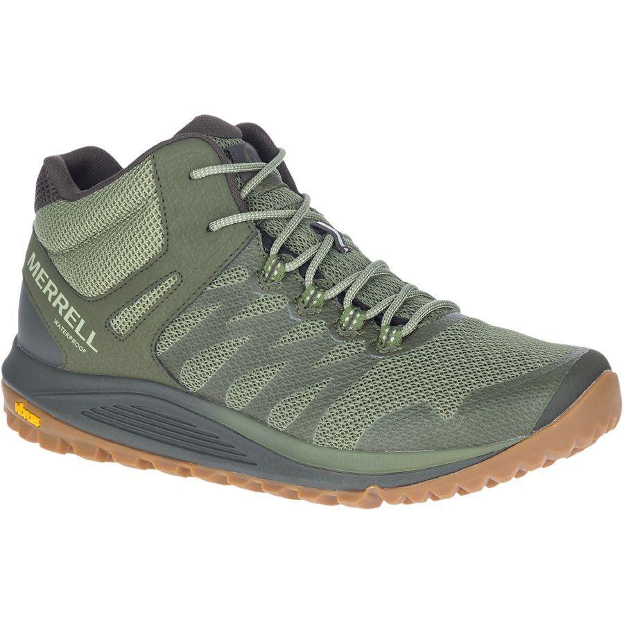 Mens Merrell Nova 2 Mid Waterproof Green/lichen Mesh Shoes