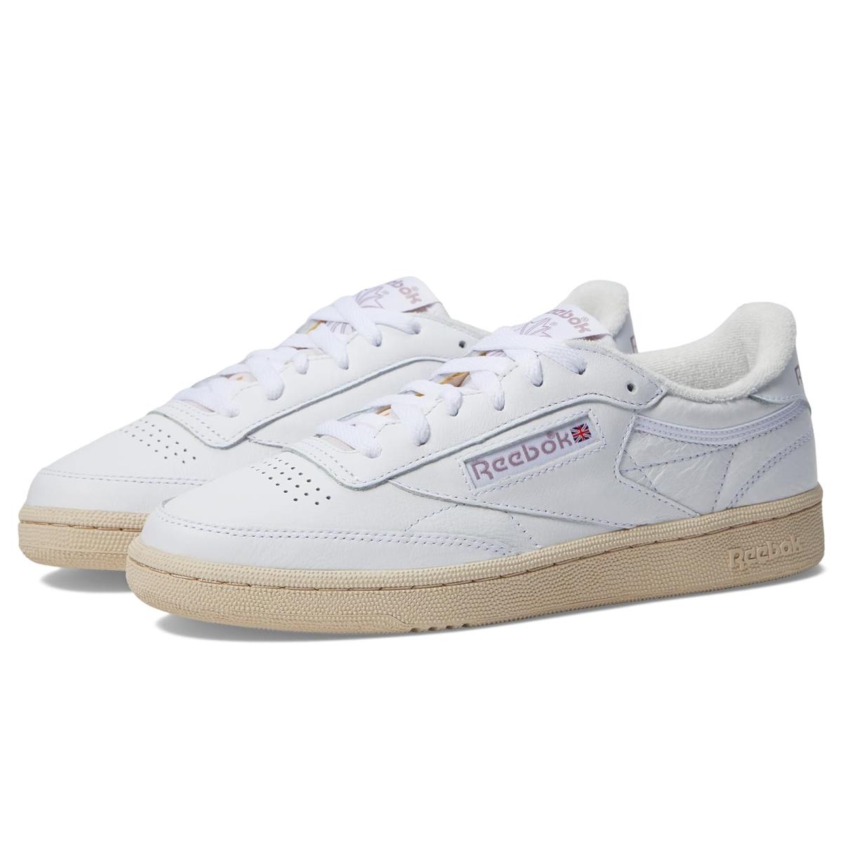 Woman`s Sneakers Athletic Shoes Reebok Lifestyle Club C 85 White/Chalk/Infused Lilac
