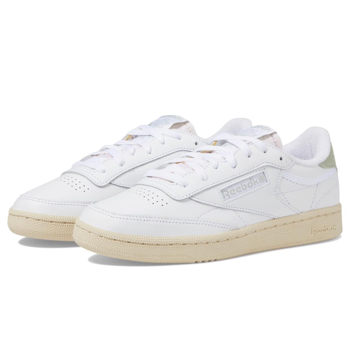 Woman`s Sneakers Athletic Shoes Reebok Lifestyle Club C 85 White/Paper White/Vintage Green