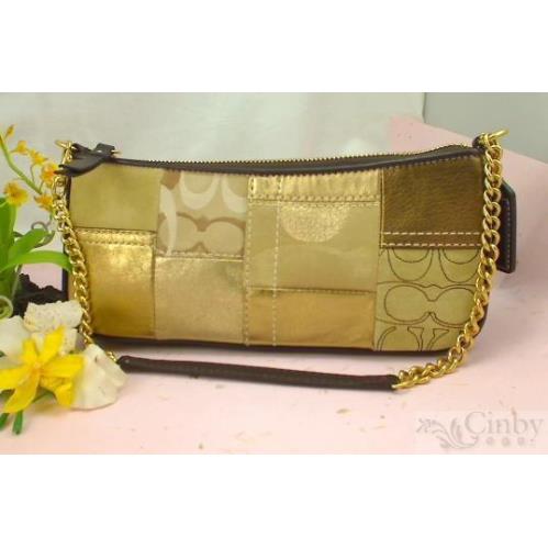 Coach Gold Signature C Patchwork Demi Purse Handbag - F11410 - Ret