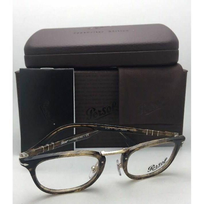 Persol Eyeglasses 3126-V 1021 48-22 145 Stripped Brown Tortoise Frames Case