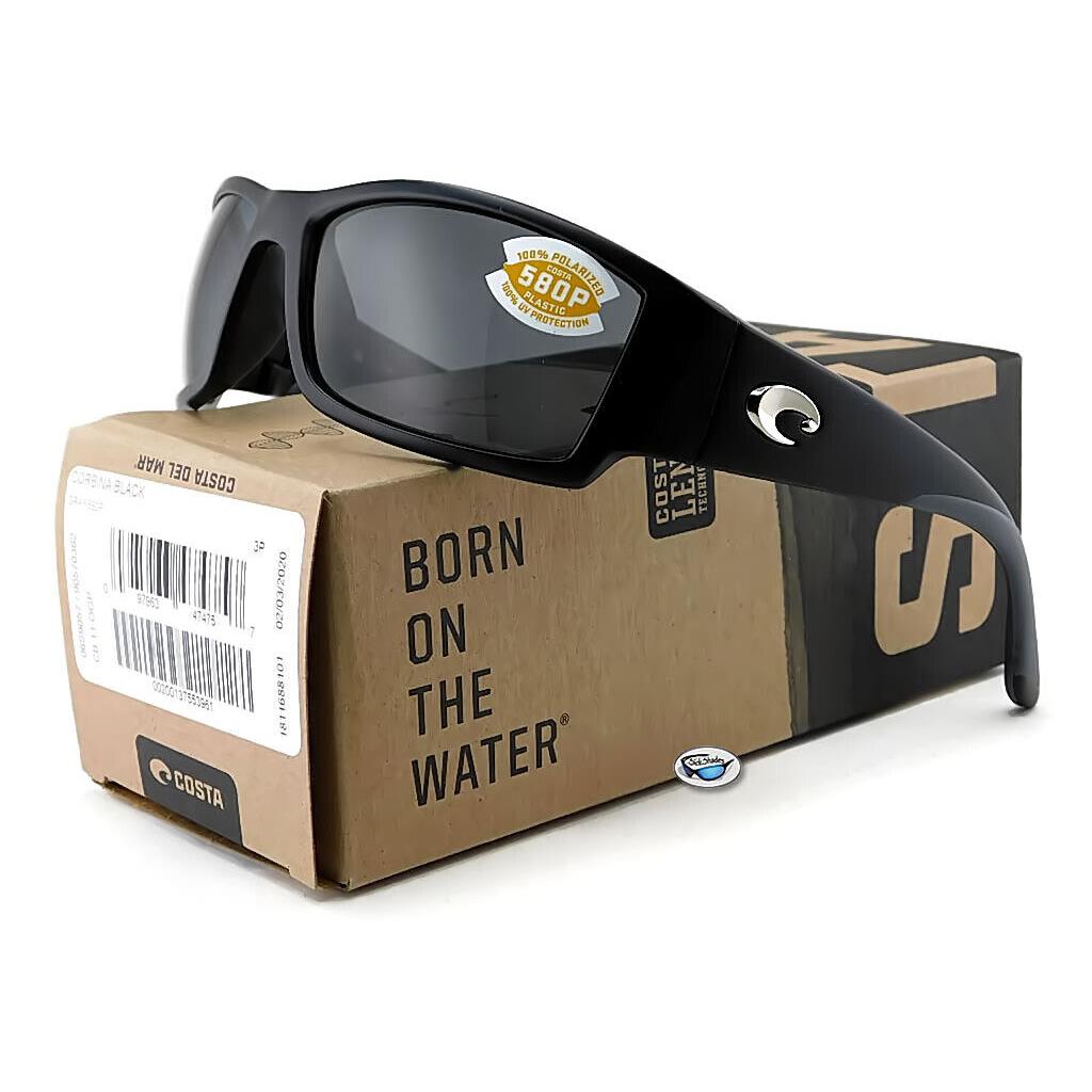 Costa Del Mar Corbina Polarized Sunglasses Black / 580P Gray Lens - Black Frame, 580P Grey Lens