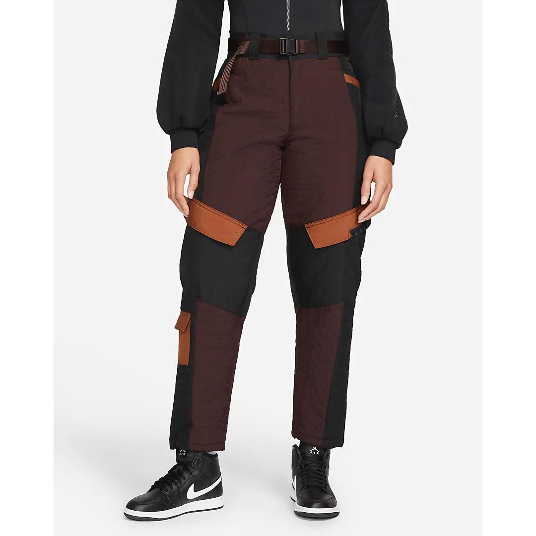 XL Nike Jordan Cozy Girl Brown Quilted Panel Fleece Pants DJ2730-203 Belt