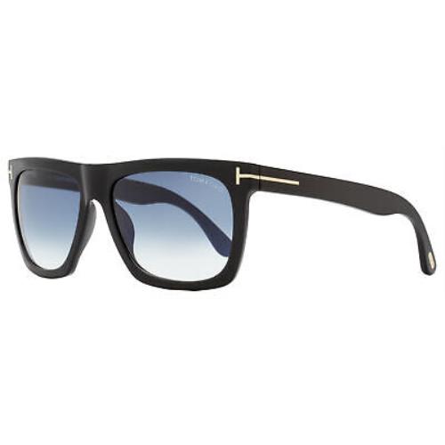 Tom Ford Rectangular Sunglasses TF513 Morgan 01W Black 57mm FT0513 - Frame: Black, Lens: Blue