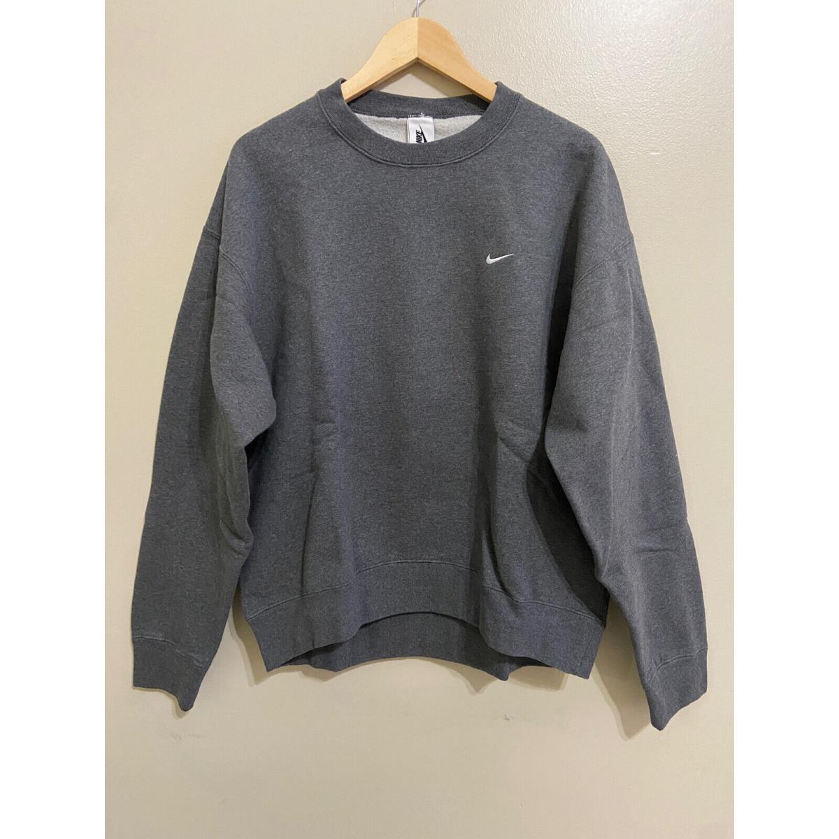 Nike Nikelab Nrg Solo Swoosh Washed Crewneck Sweatshirt CZ5353-071 Size L Grey