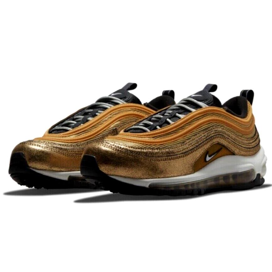 Nike Air Max 97 Womens Size 7 Shoes DO5881 700 Golden Gals Twine White Metal - Multicolor