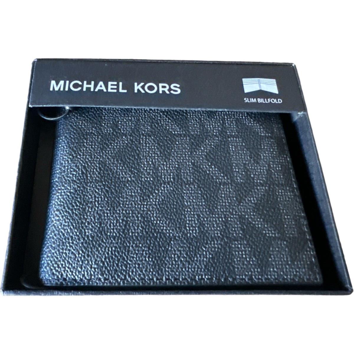 Michael Kors Men Jet Set Slim Billfold Wallet Black B6F2SMNF5B