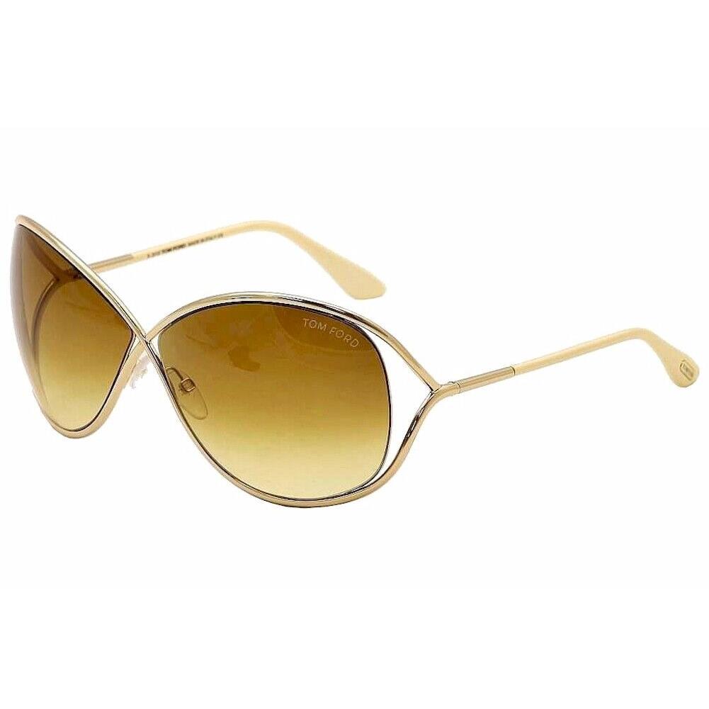 Tom Ford Women`s Miranda TF130 TF/130 28F Rose Gold/yellow Sunglasses 68mm - Frame: Gold, Lens: Brown