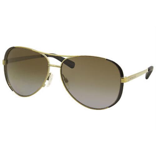 Michael Kors Chelsea MK5004 MK/5004 1014T5 Gold/brown Pilot Sunglasses 59mm - Gold Frame, Brown Lens