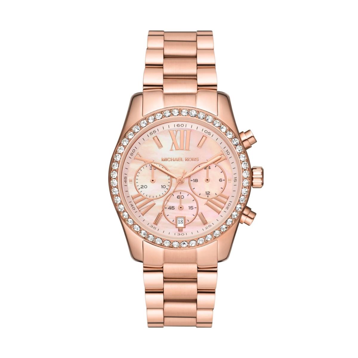 Michael Kors Lexington Chronograph Rose Gold-tone Stainless Womens Watch MK7242