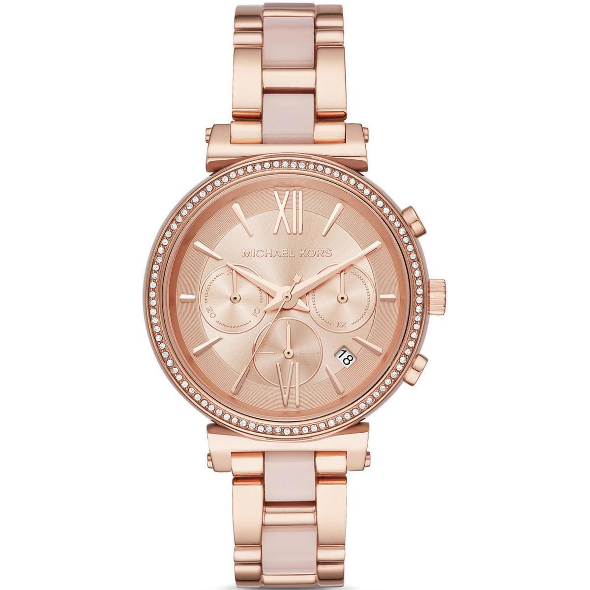 Michael Kors Sofie MK6560 Women`s Rose Gold Chronograph 39mm Watch