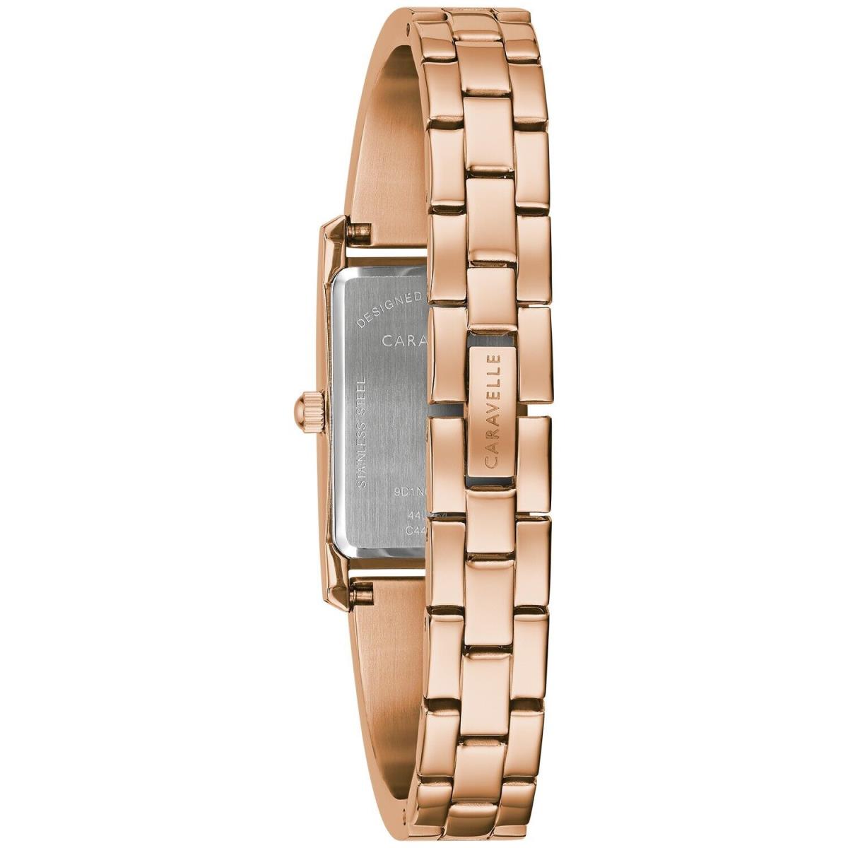 Caravelle Women`s Dress Quartz Rose Gold Stainless Steel Watch 18 MM 44L264