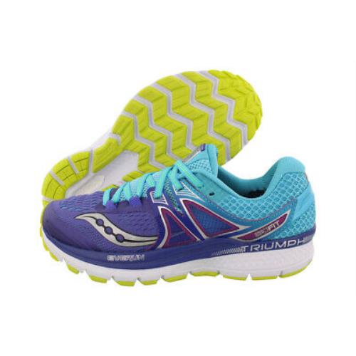 Saucony Triumph Iso 3 Running Women`s Shoes Size 5 Color: Purple/blue/citron