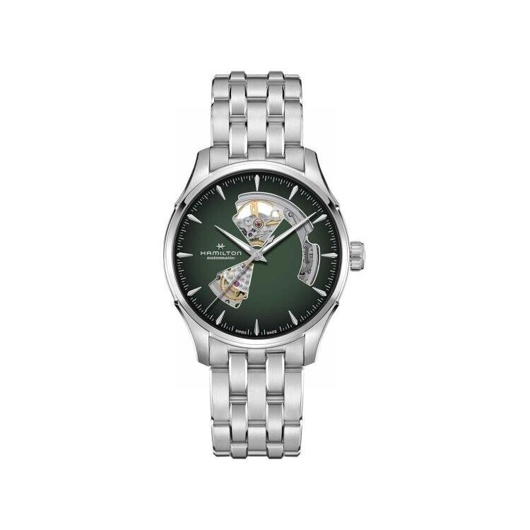 Hamilton Jazzmaster Open Heart Exhibition Auto 40MM Green Dial H32675160 - Dial: Green, Band: Silver, Bezel: Silver