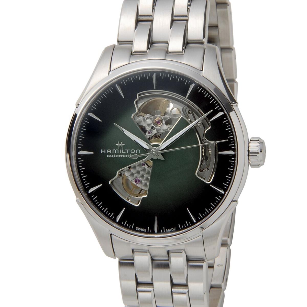 Hamilton Jazzmaster Open Heart Steel Green Dial 40mm Men`s Watch Auto H32675160