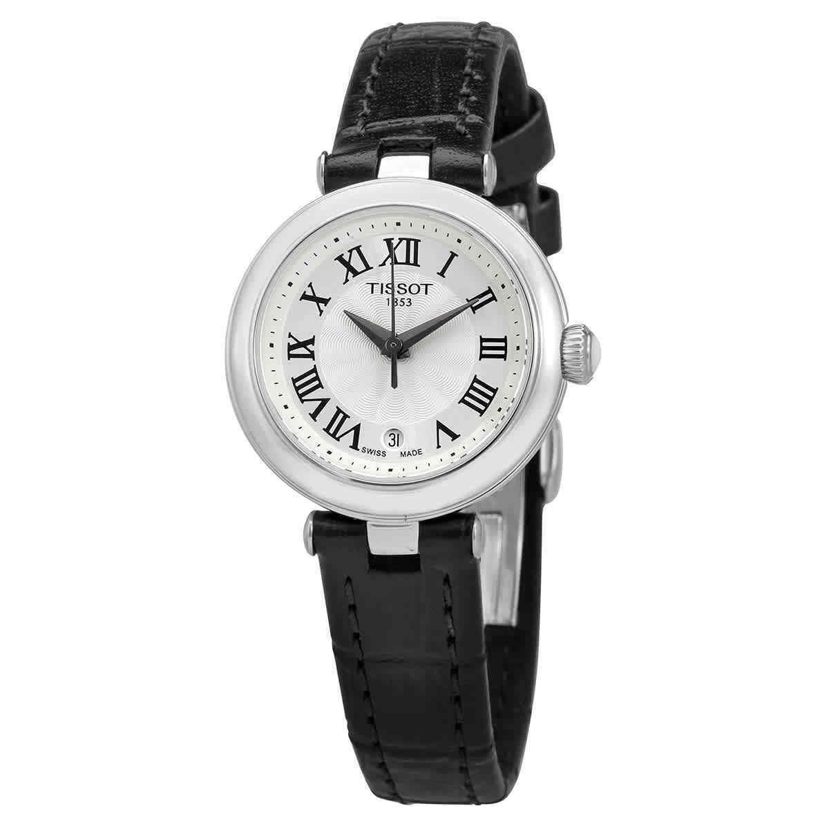 Tissot Bellissima Small Quartz White Dial Ladies Watch T126.010.16.013.00 - Dial: White, Band: Black, Bezel: Silver