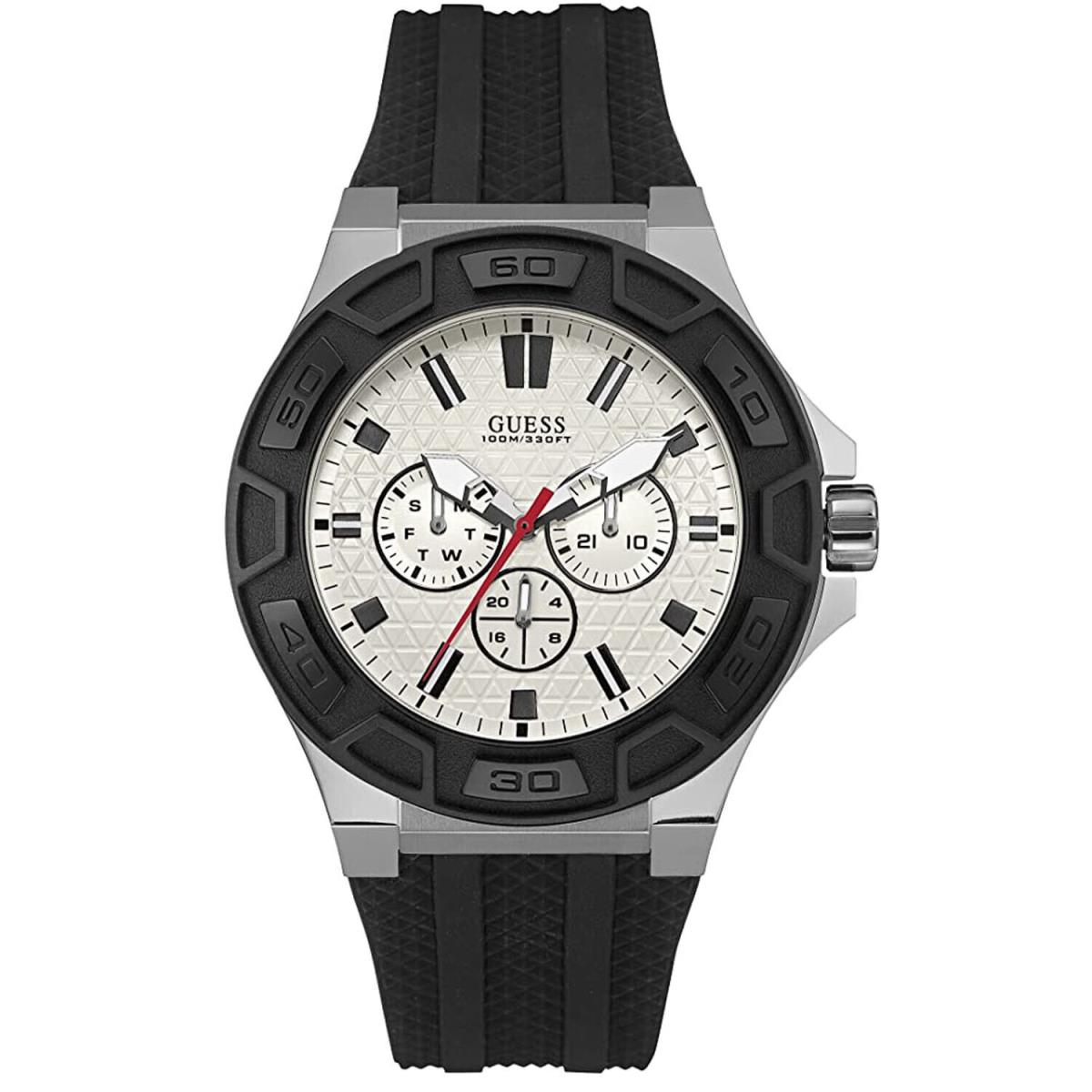 Guess Men`s Force White Dial Watch - W0674G3