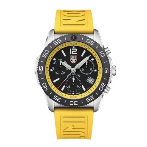 Luminox Swiss Made Pacific Diver Chronograph Yellow Rubber Mens Watch XS.3145