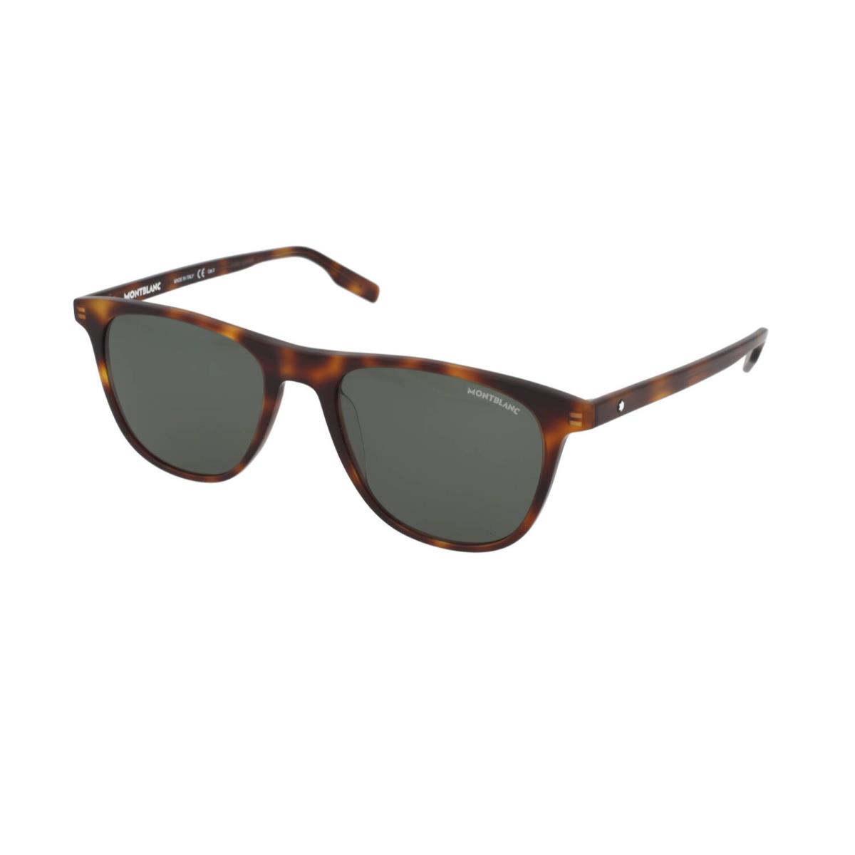 Montblanc S2012 Mens Green Havana Square Sunglasses 54mm