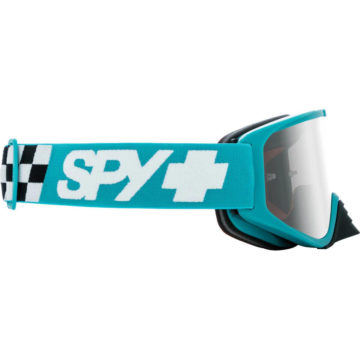 Spy Woot Race Checkers Teal Smoke Silver Bmx Moto Goggle Clear Afp