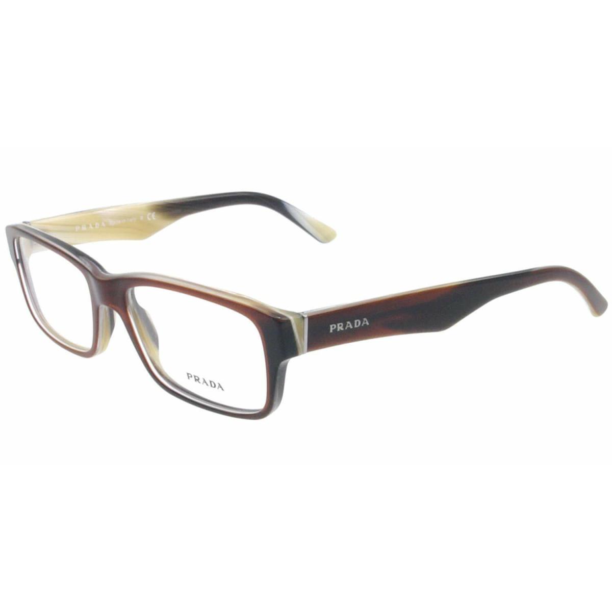 Prada Vpr 16M Brown EAP-1O1 Plastic Eyeglasses Frame 53-16-140 Italy RX