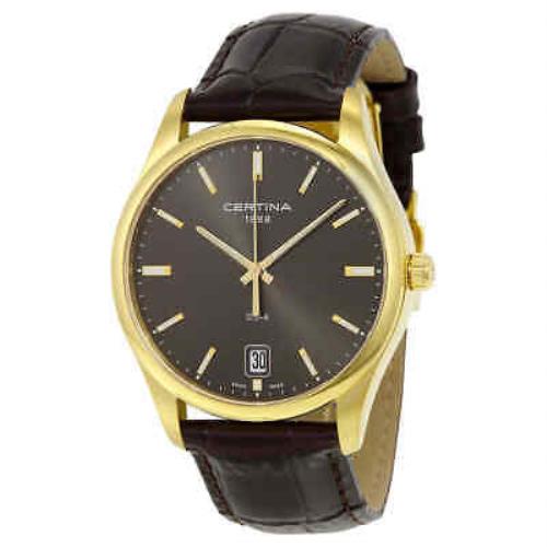 Certina DS-4 Quartz Grey Dial Brown Leather Men`s Watch C022.610.36.081.00