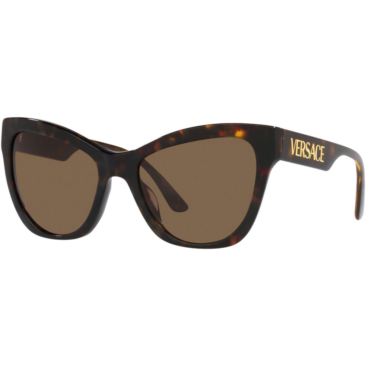 Versace Women`s Cat Eye Sunglasses - VE4417U - Made In Italy Havana/Dark Brown (10873 56)