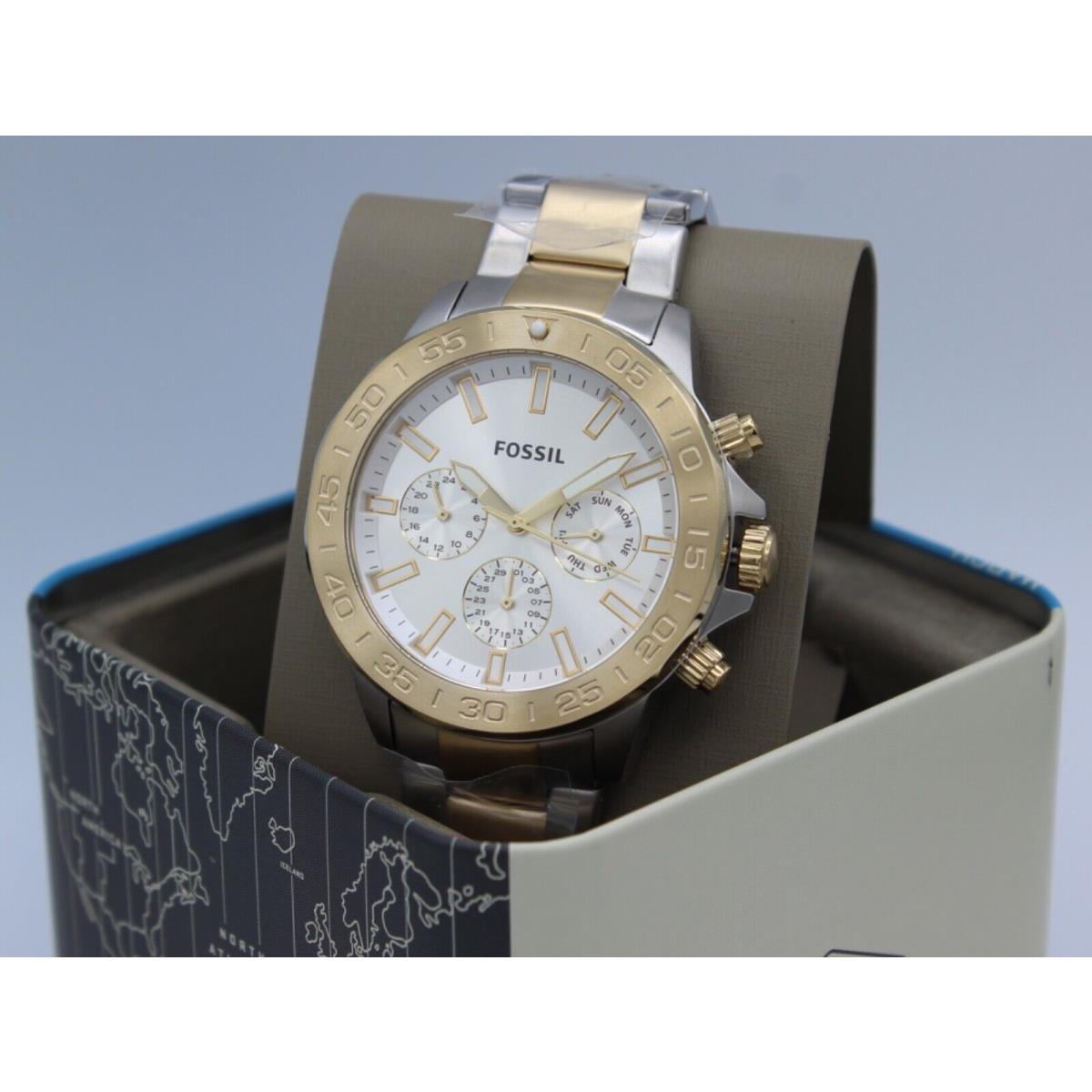 Fossil Bannon Chronograph Silver Gold BQ2707 Men`s Watch