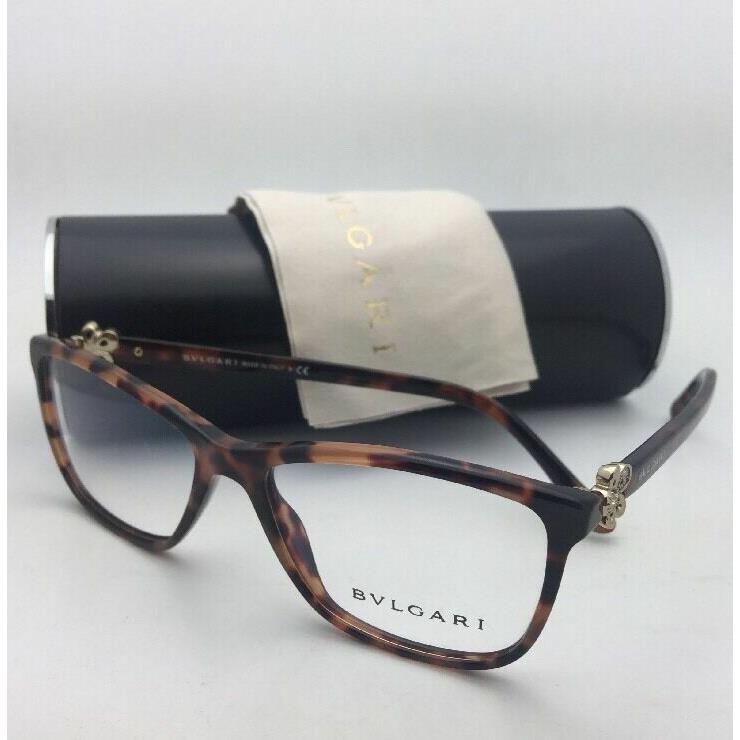 Bvlgari Eyeglasses 4073-B 5243 54-16 140 Tortoise Havana Frame with Crystals