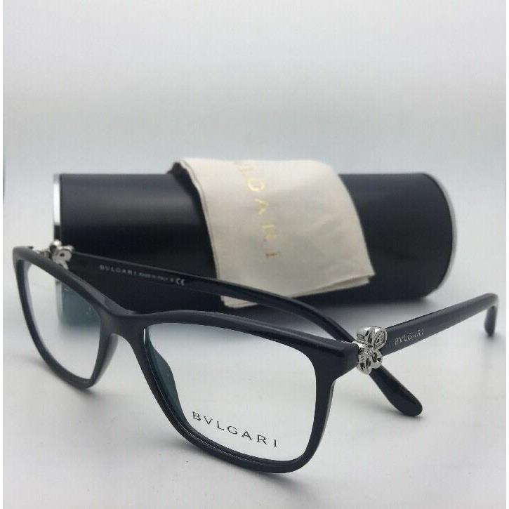 Bvlgari Eyeglasses 4073-B 501 52-16 140 Shiny Black Frame w/ Crystals