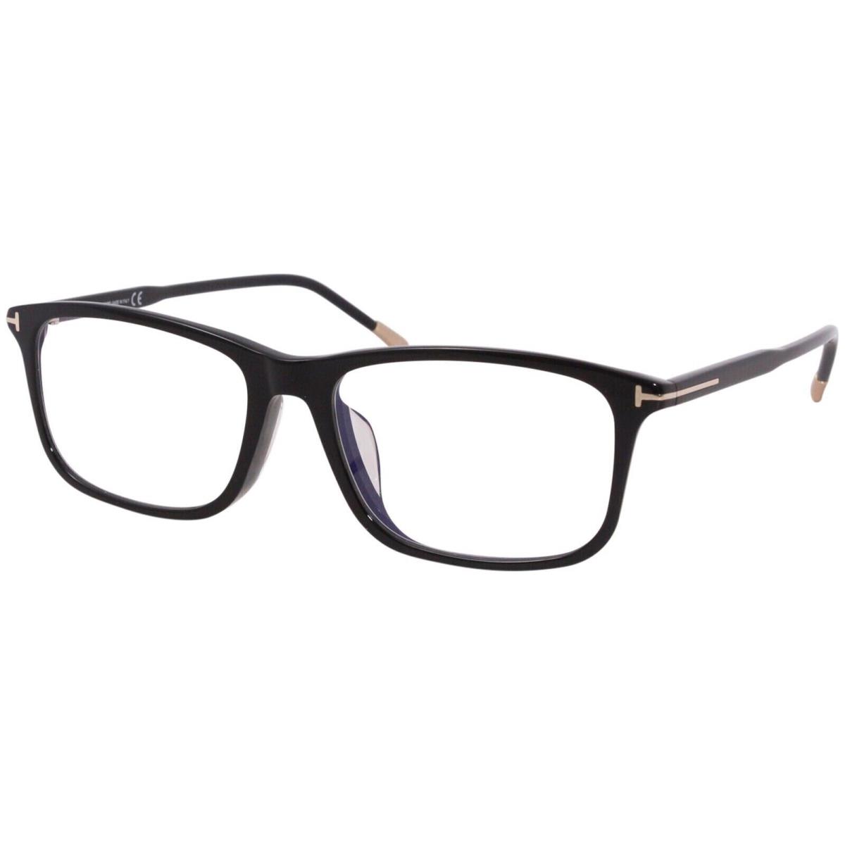 Tom Ford Eyeglasses FT 5646 D B 001 Shiny Black Frame Blue Block Lens 57mm